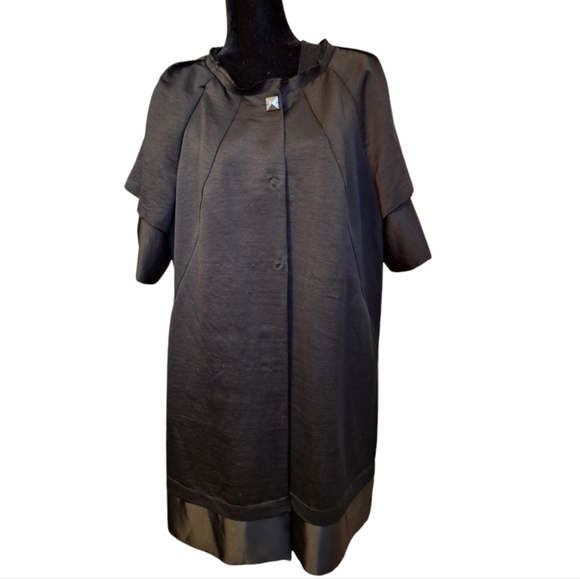 Simply Vera Vera Wang Black Satin Jacket Coat Women's Size XL - Picture 3 of 14